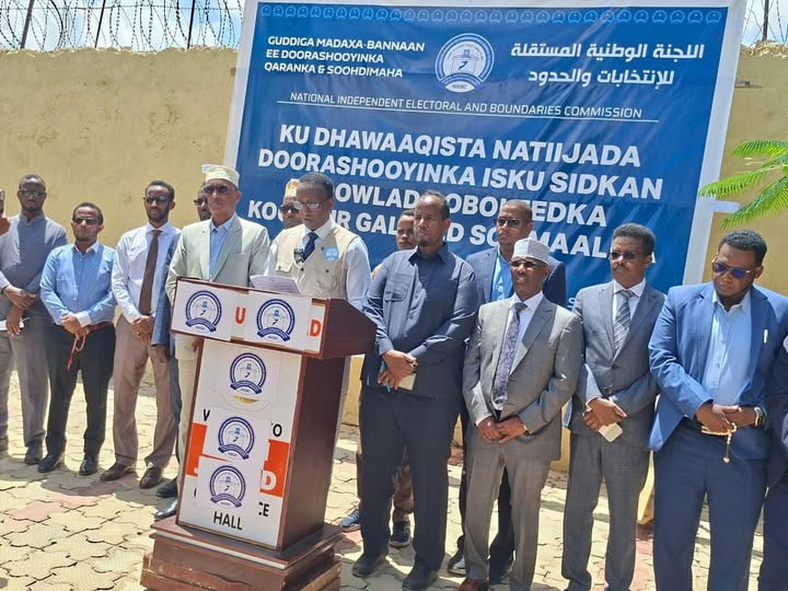 Guddiga doorashooyinka Qaranka oo  ku dhawaqay natiijada doorashadii ka dhacday Koofur Galbeed