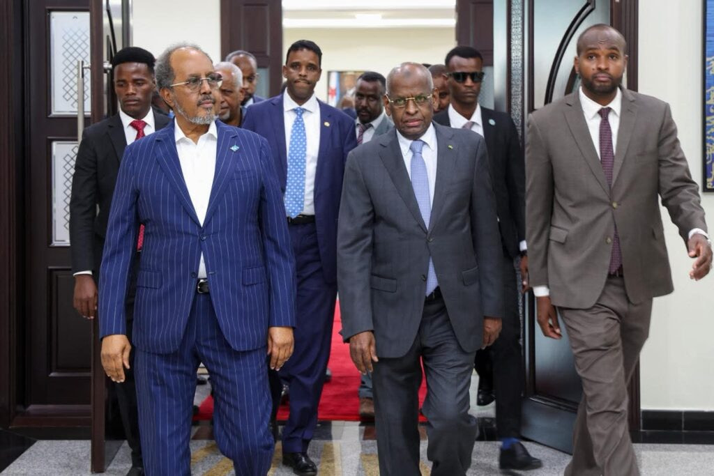 President Hassan Sheikh Arrives in Djibouti for President Guelleh’s Inauguration